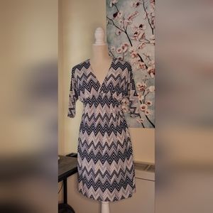 Navy Blue and White Dress